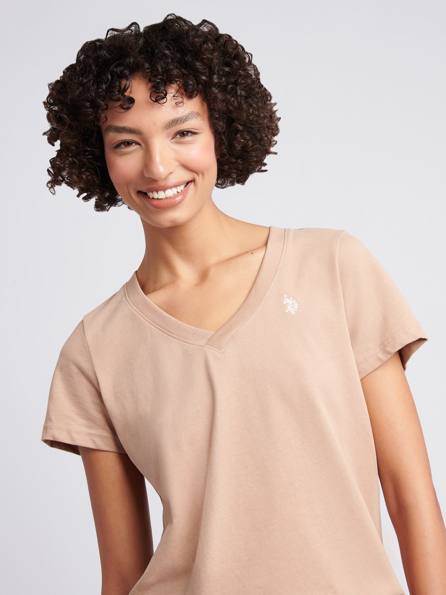 Womens V-Neck T-Shirt in Natural