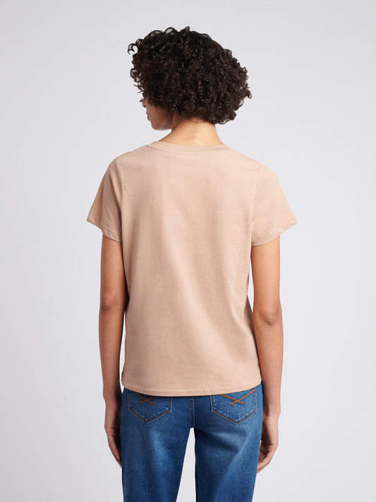 Womens V-Neck T-Shirt in Natural