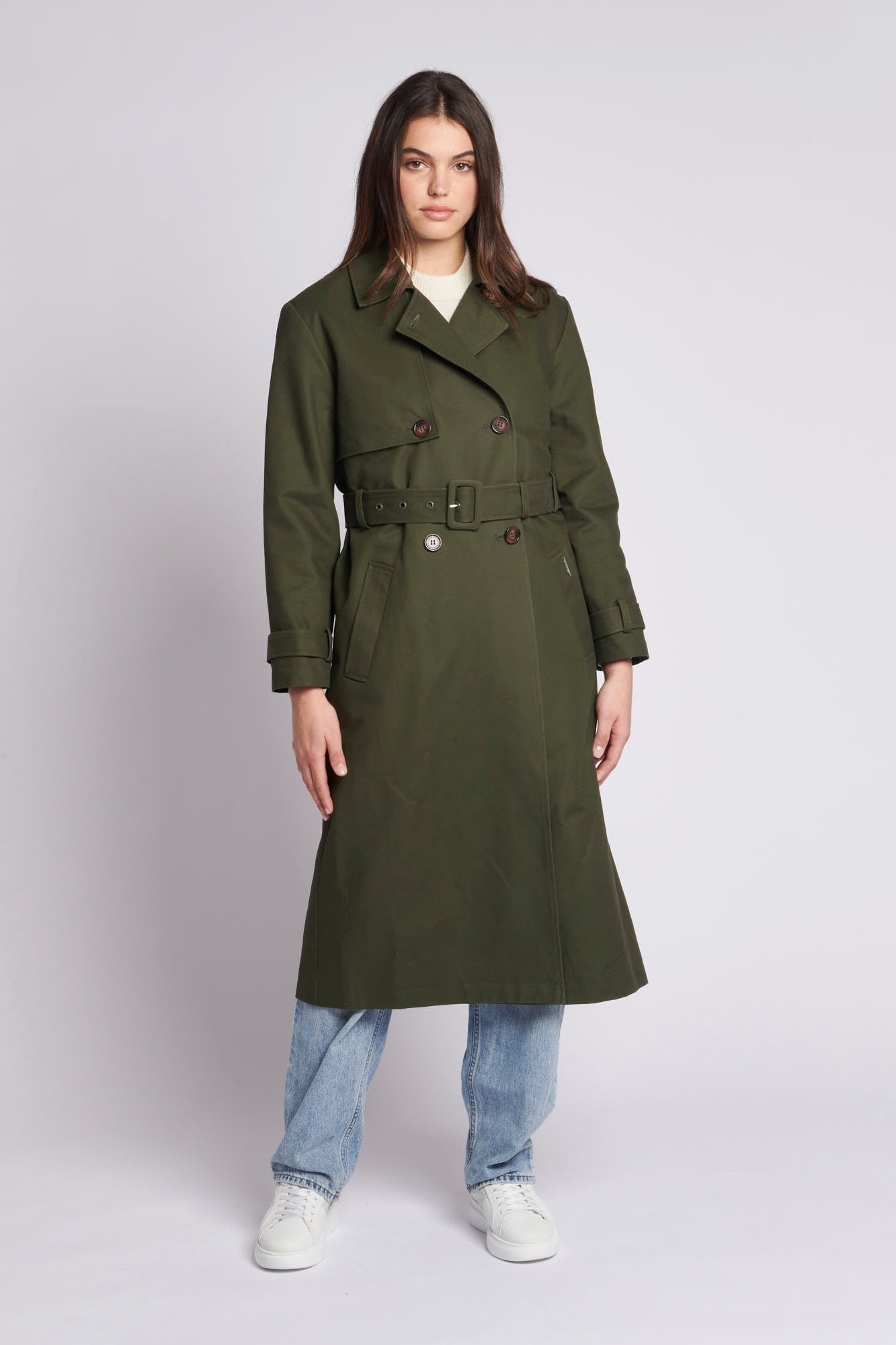 U.S. Polo Assn. Womens Trench Coat in Forest Night