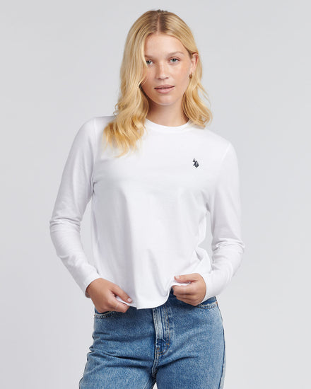Womens Long Sleeve T-Shirt in Bright White