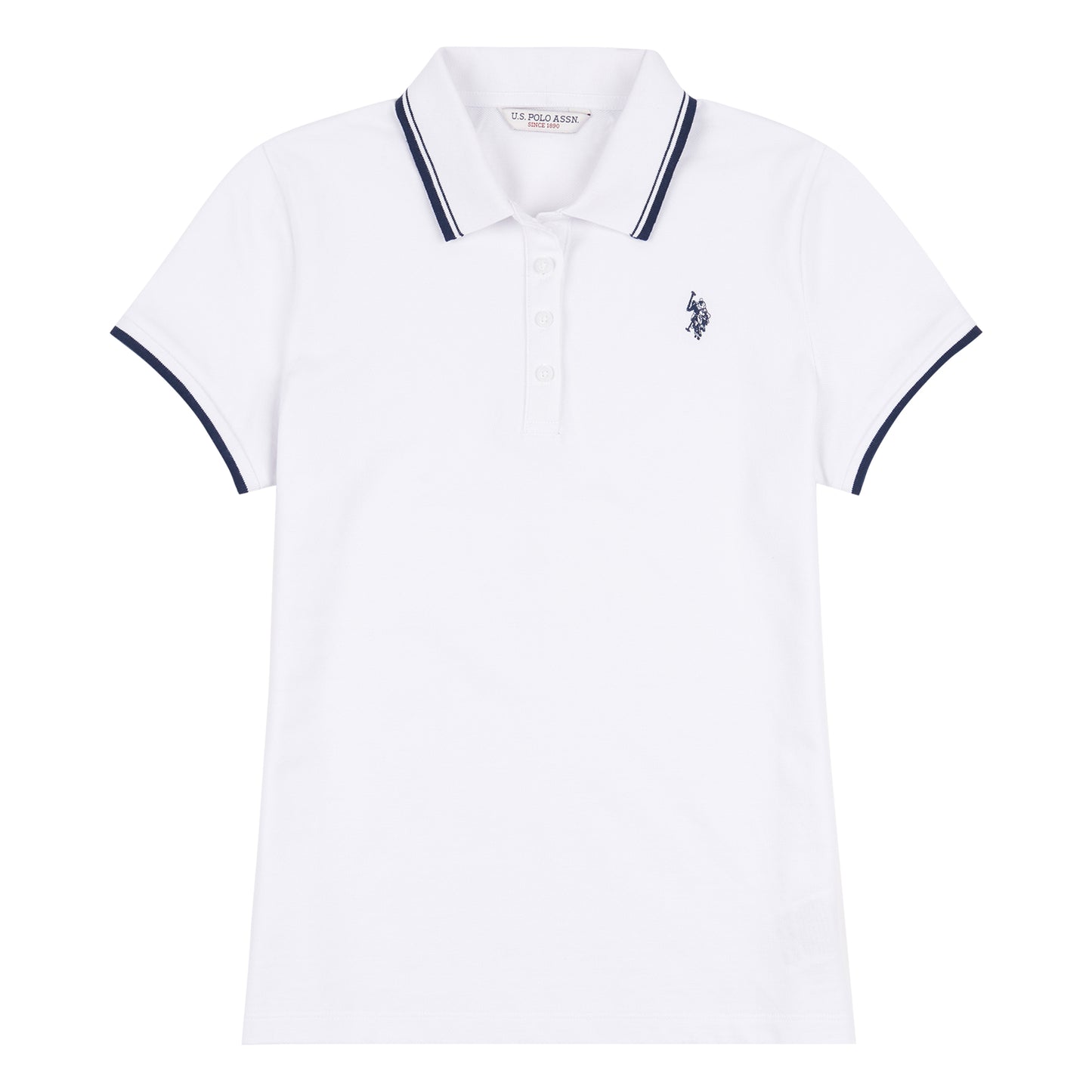 Womens Regular Fit Pique Polo Shirt in Bright White