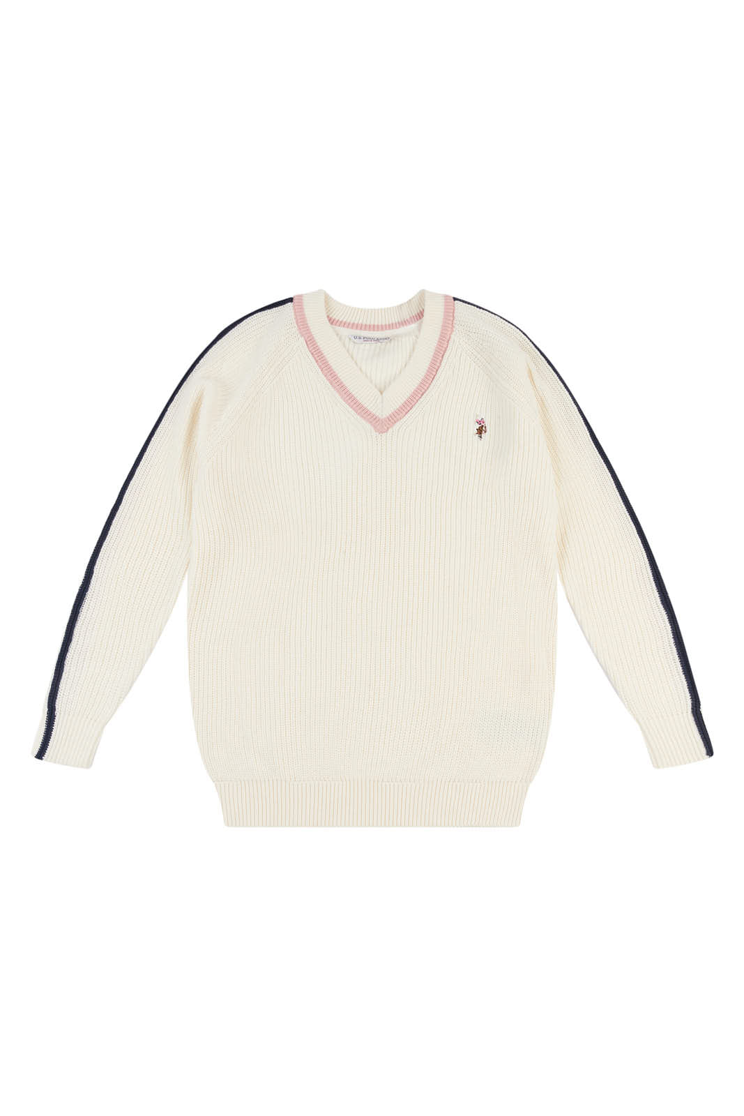 Womens Knitted Cricket Jumper in Egret