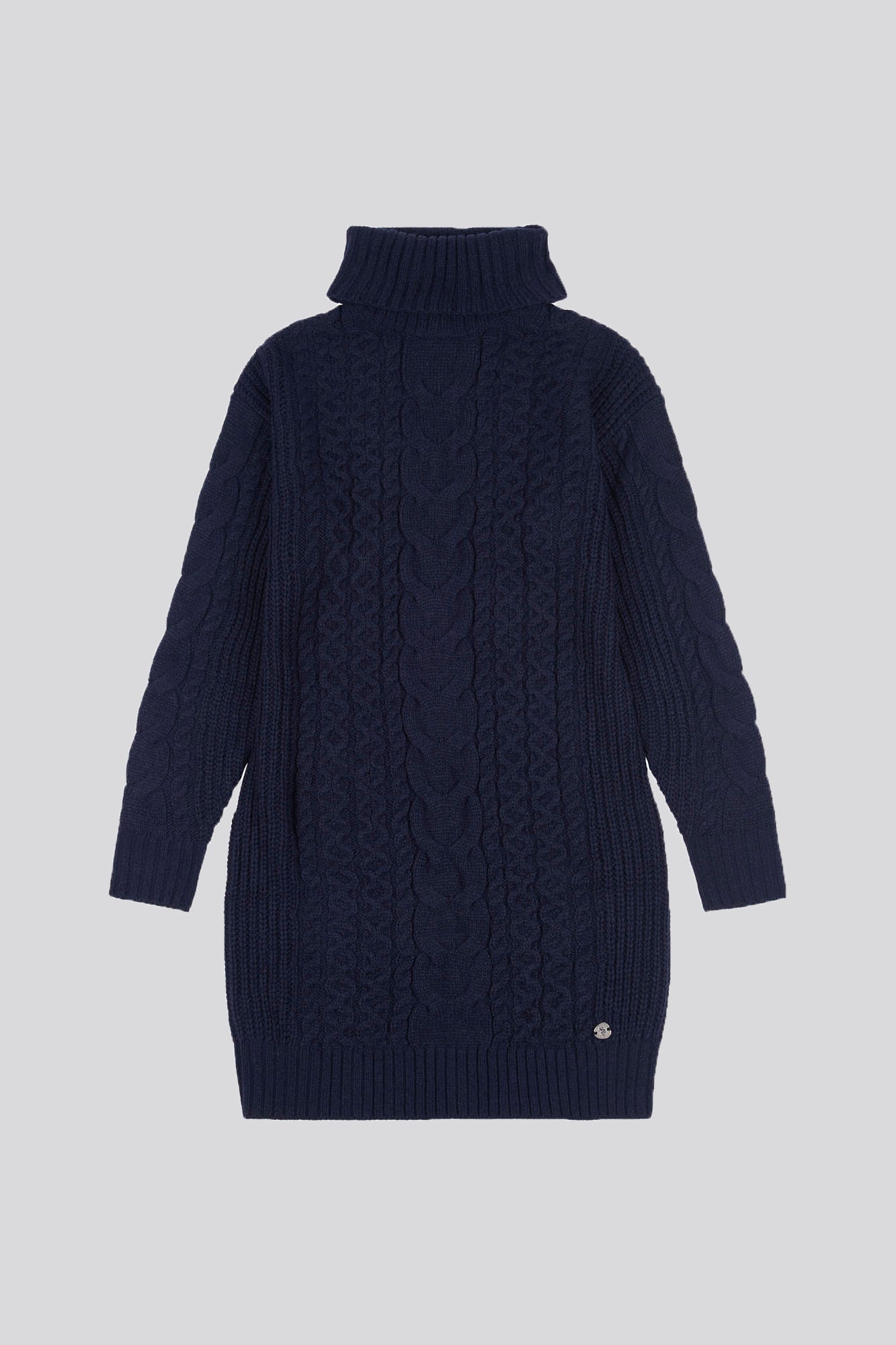 U.S. Polo Assn. Womens Mixed Cable Knit Dress in Navy Blue
