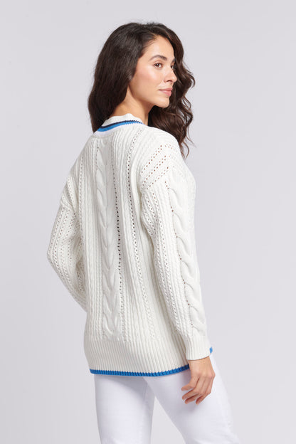 Womens Cricket Jumper in Marshmallow