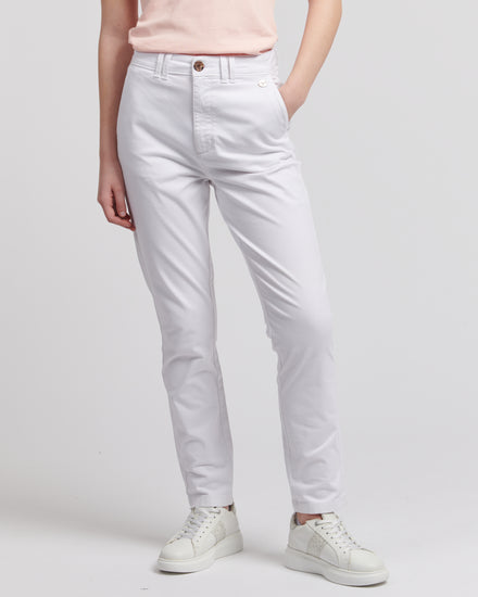 Womens Chino Trousers in Bright White