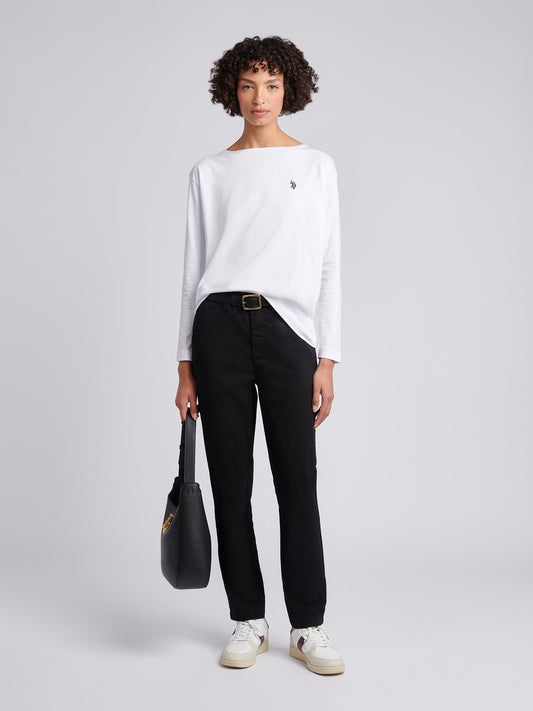 Womens Chino Trousers Black