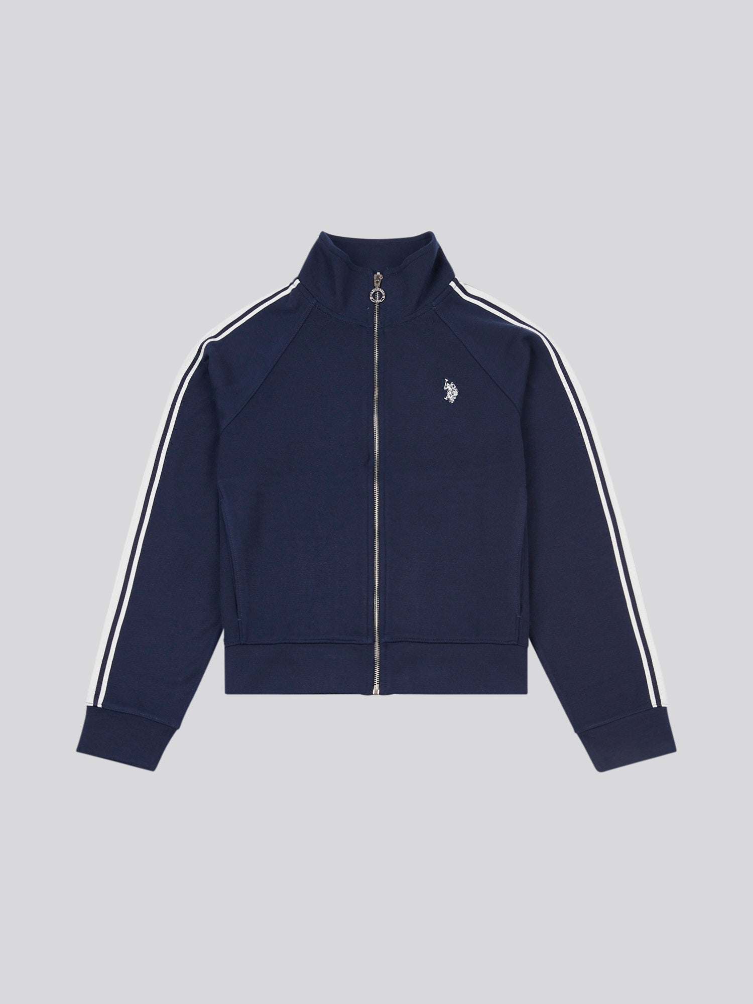 Womens Stripe Trim Zip Through Tracksuit Top in Navy Iris