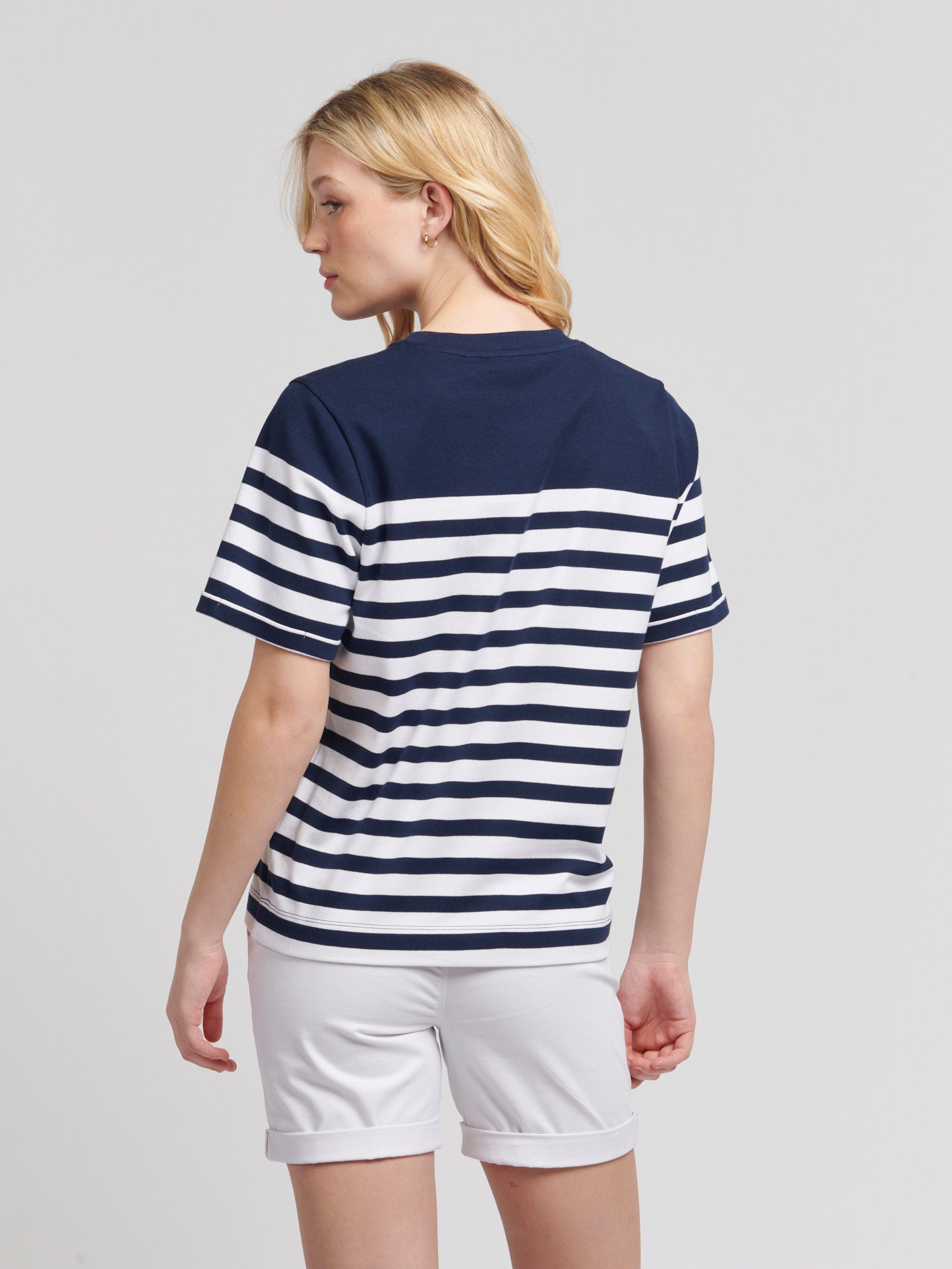 Womens Regular Fit Stripe T-Shirt in Navy Iris