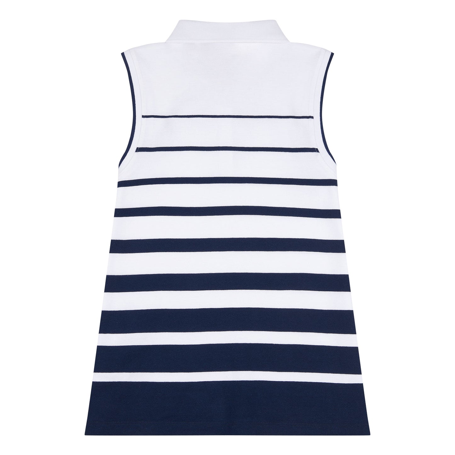 Womens Stripe Sleeveless Polo Shirt in Navy Iris