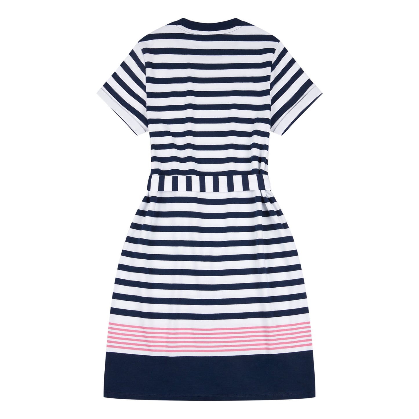 Womens Striped Belted T-Shirt Dress in Navy Iris