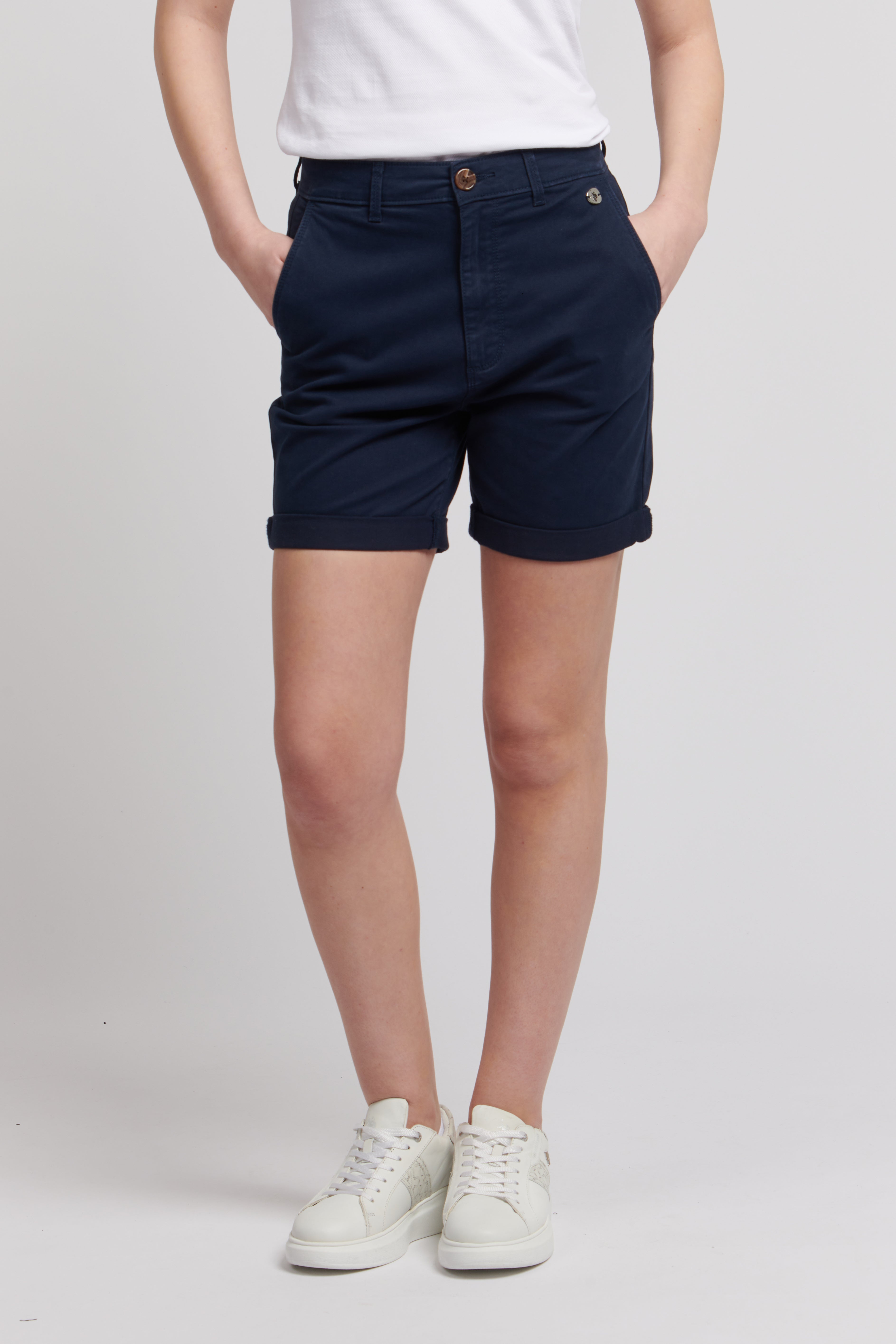 Womens Classic Chino Shorts in Navy Iris