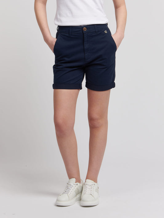 Womens Turn Up Chino Short in Navy Iris