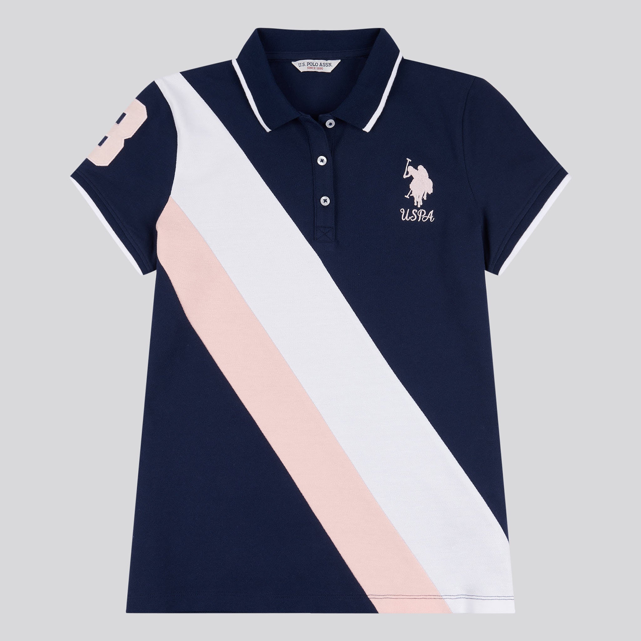 Womens Player 3 Sash Polo Shirt in Navy Iris