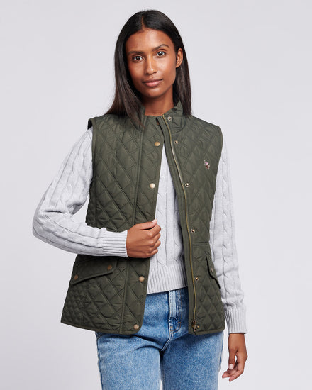 Womens Hacking Quilted Gilet in Chimera