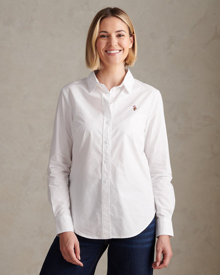 Womens Classic Fit Poplin Shirt in Bright White