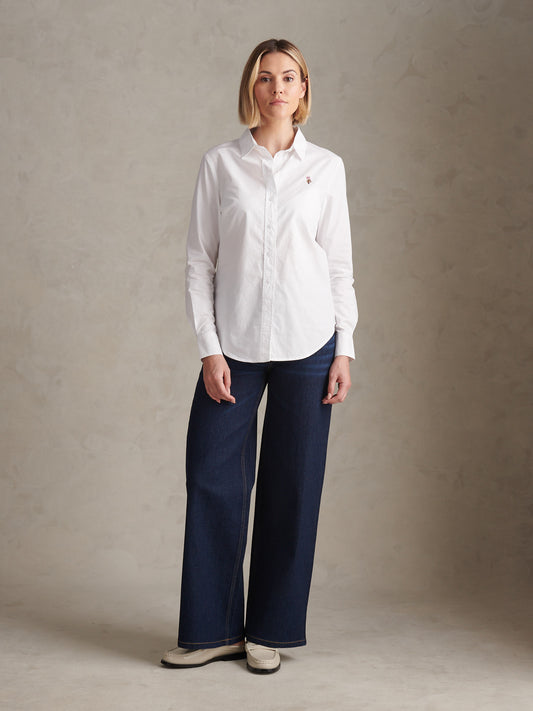 Womens Classic Fit Poplin Shirt in Bright White