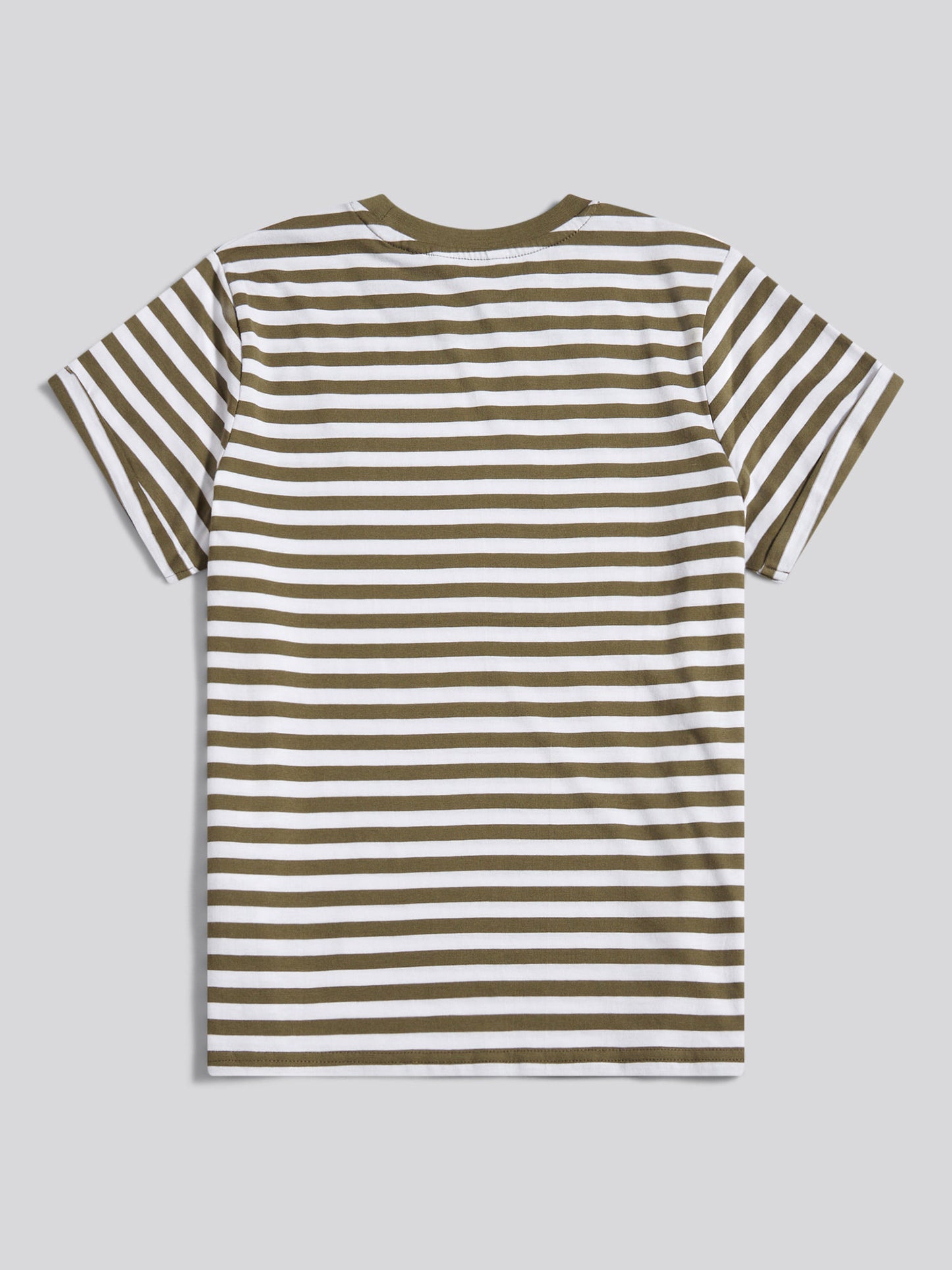Womens Stripe Crew Neck T-Shirt in Kalamata Green