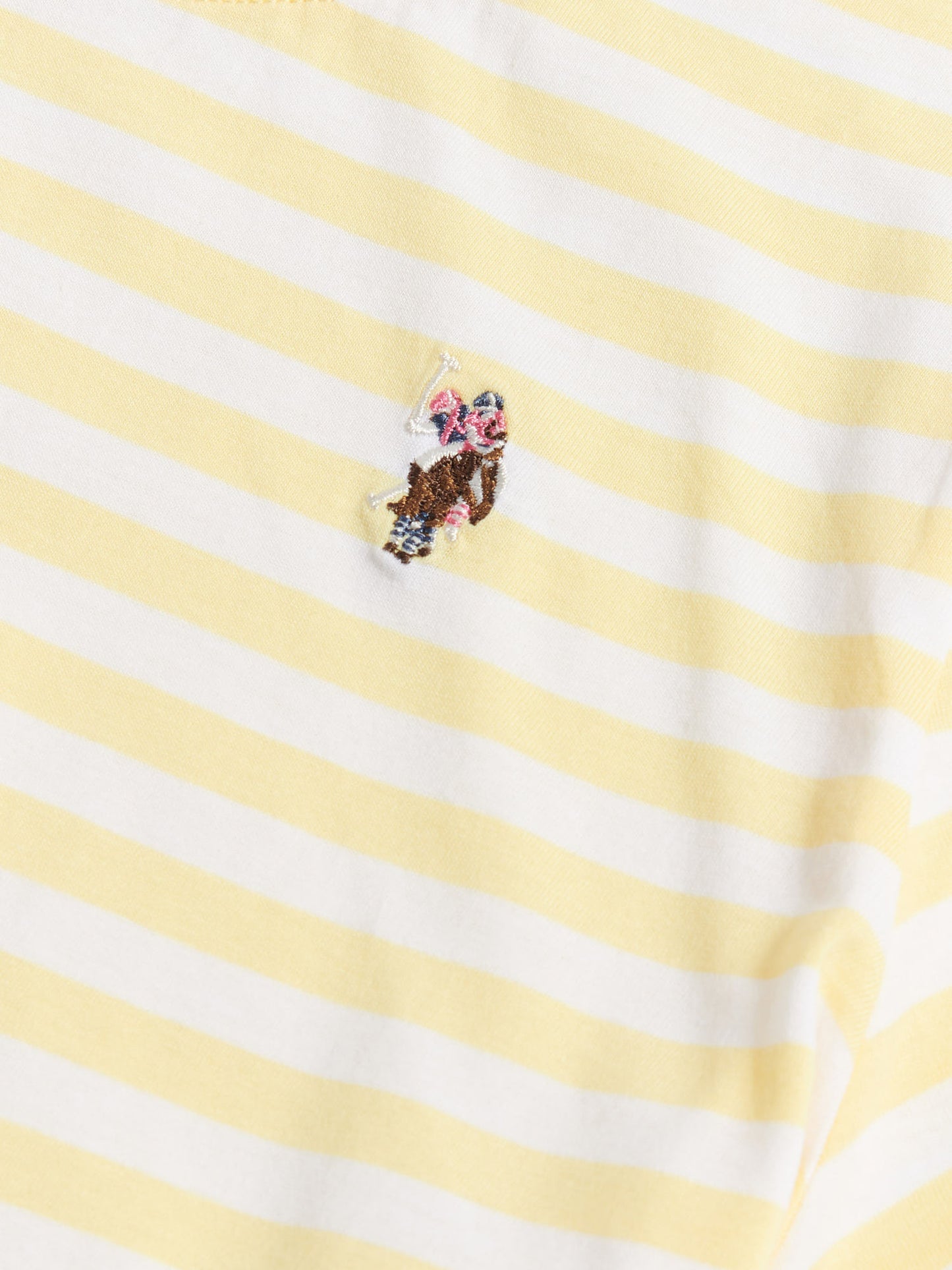 Womens Stripe Crew Neck T-Shirt in Lemon Meringue