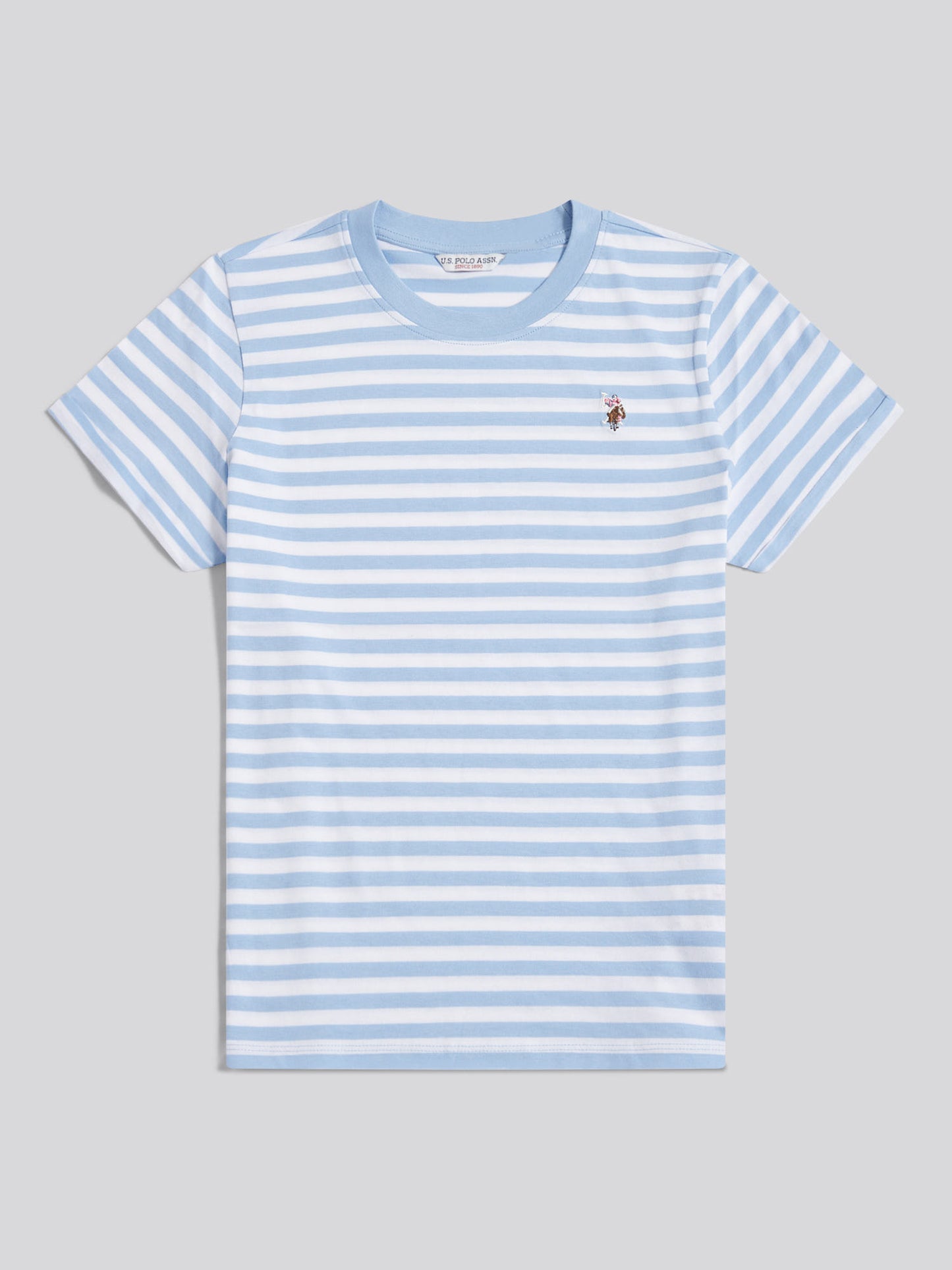 Womens Stripe Crew Neck T-Shirt Open Air