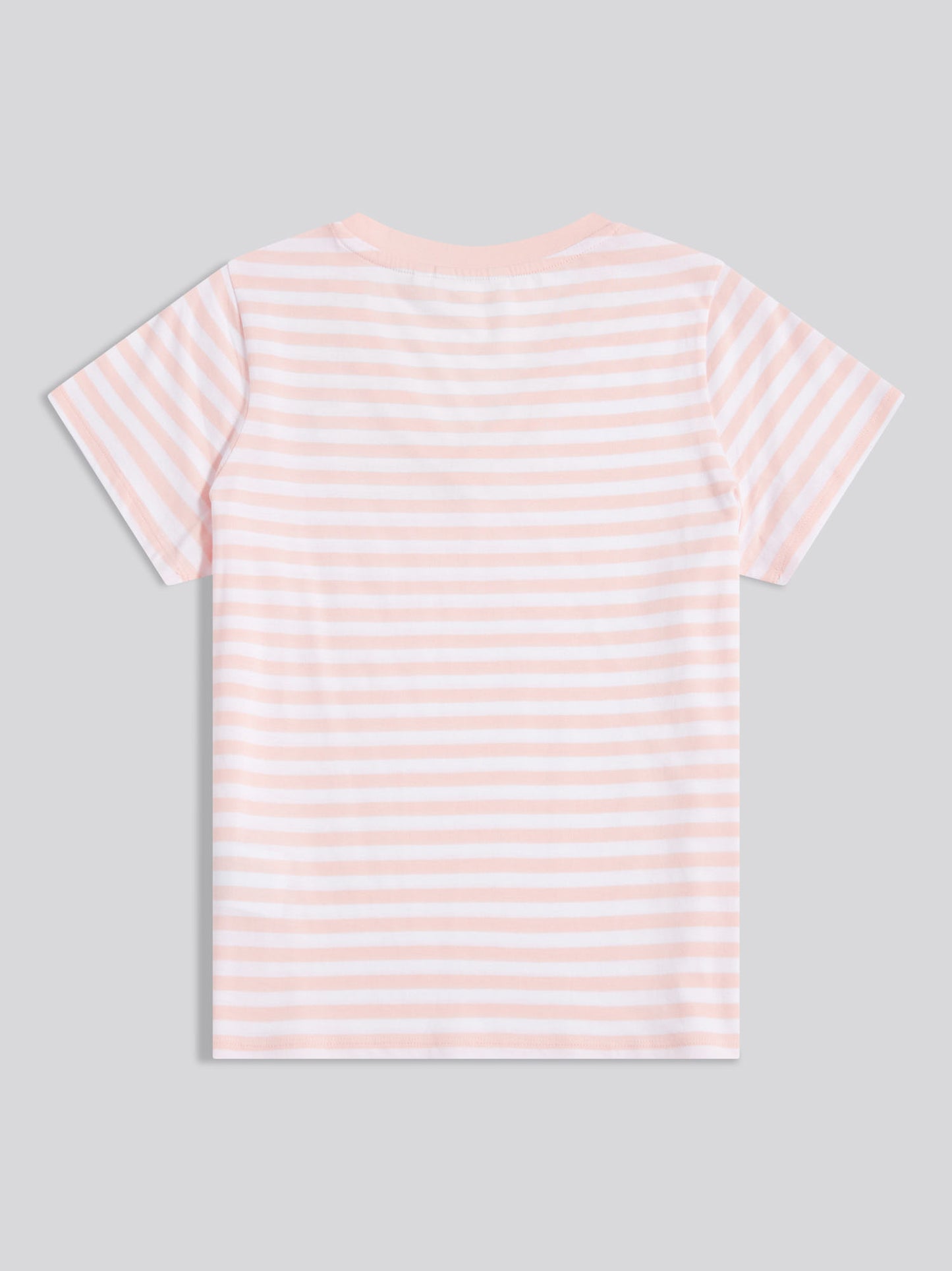 Womens Stripe V-Neck Neck T-Shirt Crystal Rose
