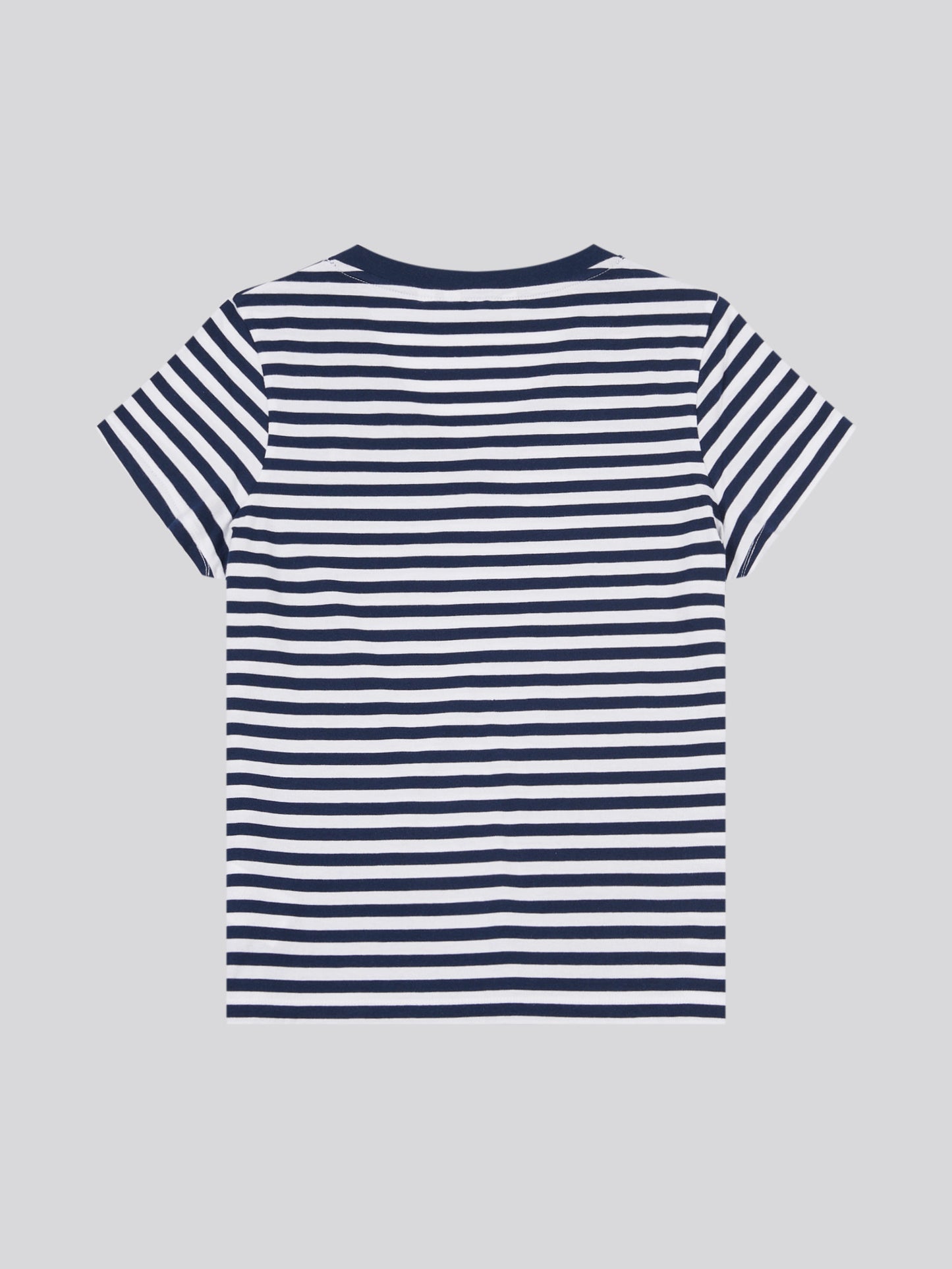 Womens Stripe V-Neck Neck T-Shirt in Navy Iris
