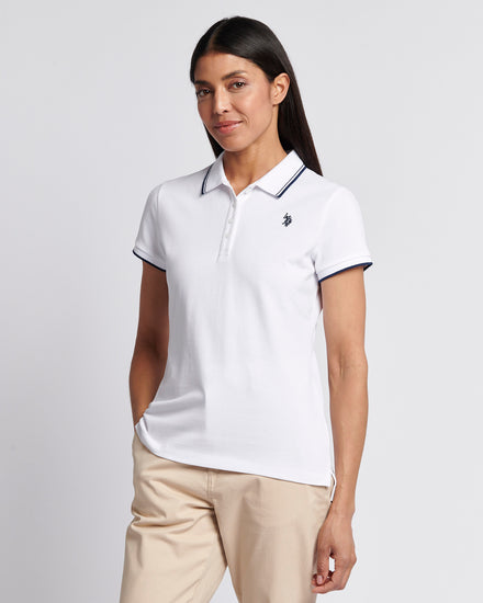 Womens Polo Shirt in Bright White