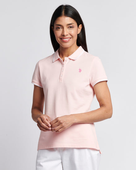 Womens Polo Shirt in Crystal Rose