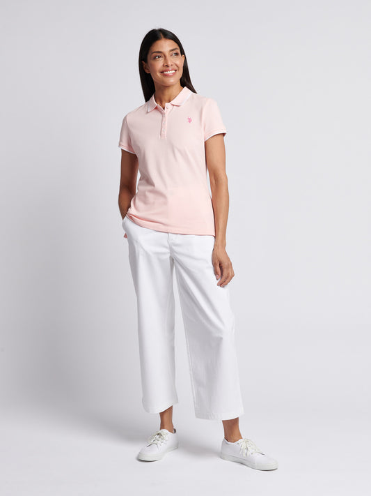 Womens Polo Shirt in Crystal Rose