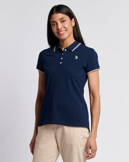 Womens Polo Shirt in Navy Iris