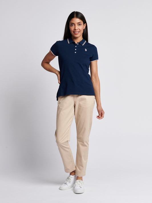 Womens Polo Shirt in Navy Iris
