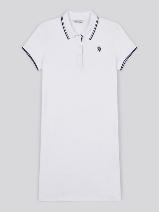 Womens Polo Dress in Bright White