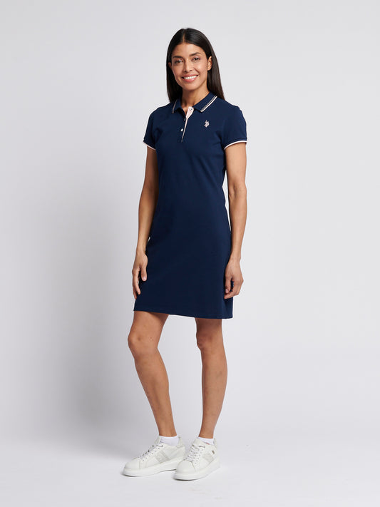 Womens Polo Dress in Navy Iris