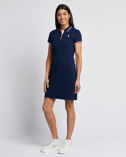 Womens Polo Dress in Navy Iris