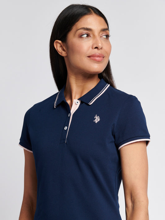Womens Polo Dress in Navy Iris