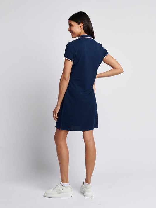 Womens Polo Dress in Navy Iris