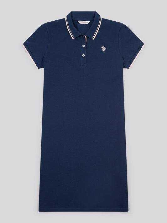 Womens Polo Dress in Navy Iris