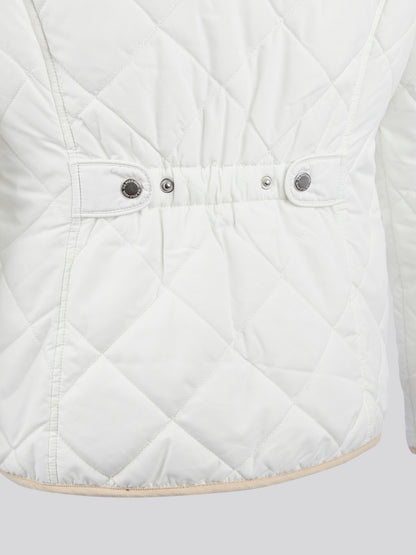 Womens Quilted Collared Jacket in Marshmallow