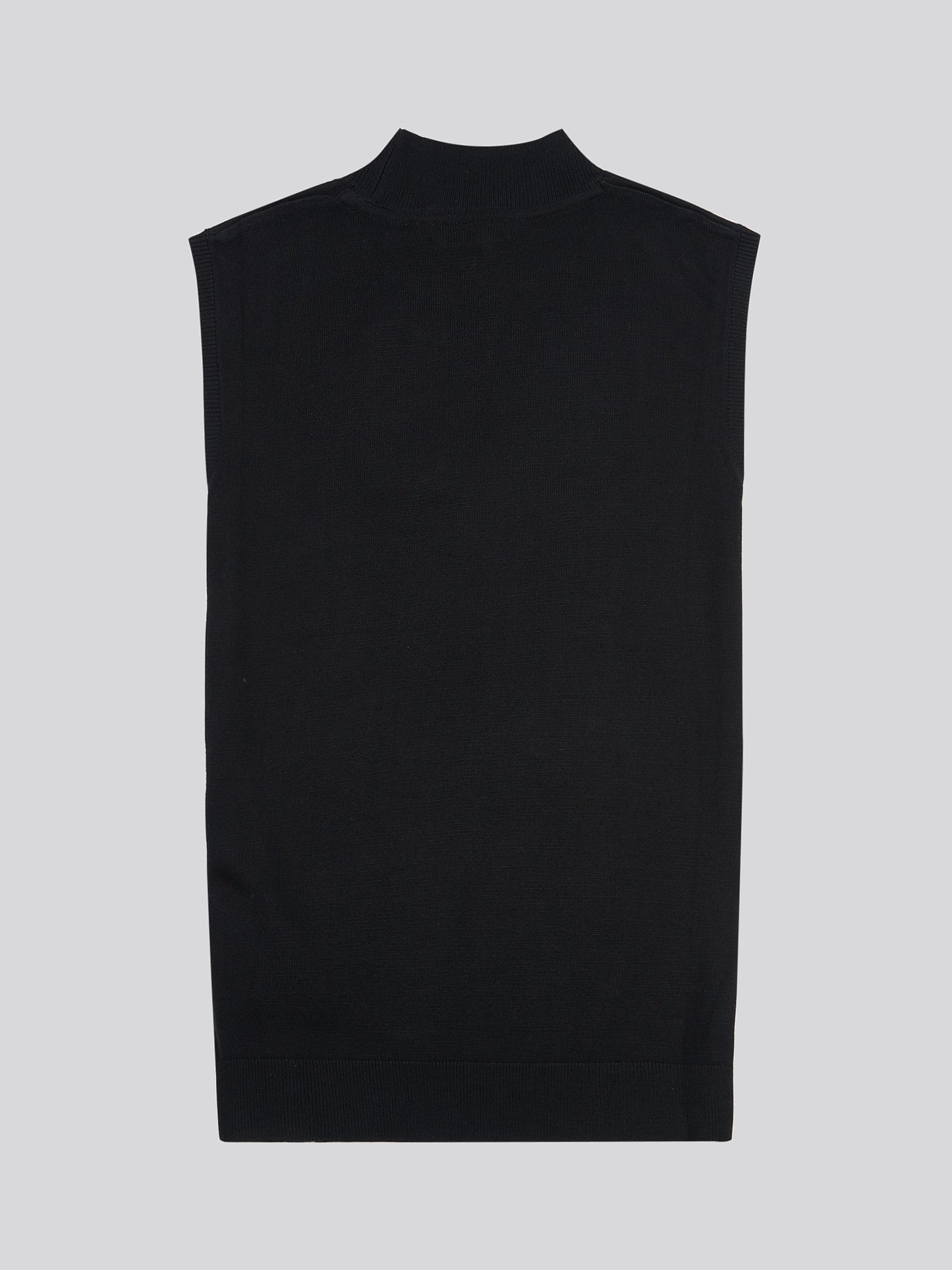 Womens Mock Neck Sleeveless Knit in Black