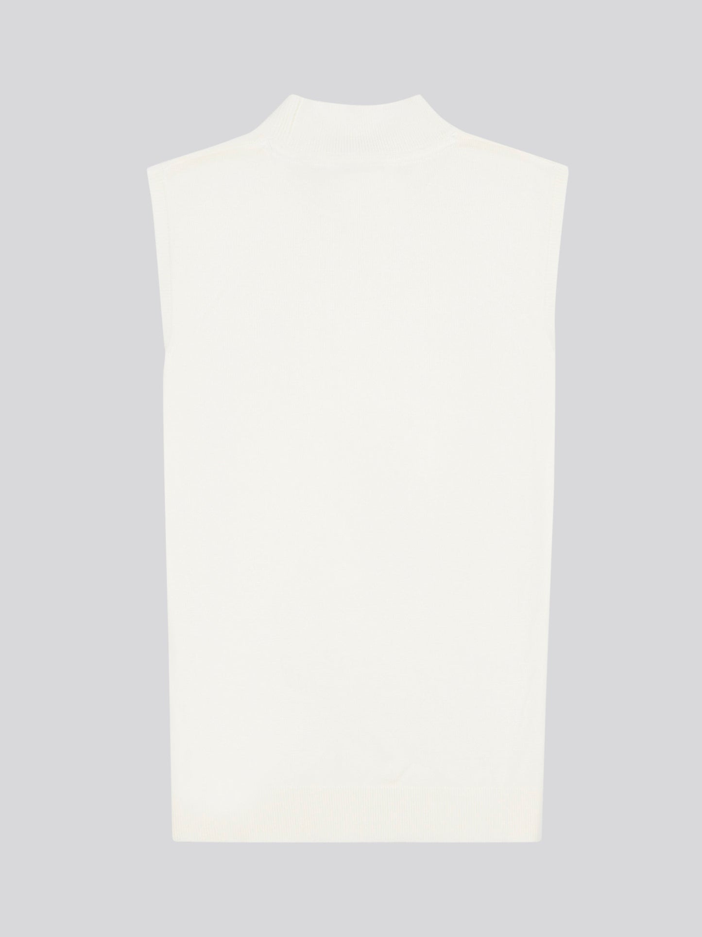 Womens Mock Neck Sleeveless Knit in Marshmallow