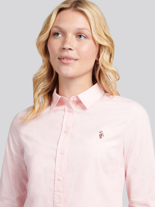 Womens Stretch Classic Fit Oxford Shirt in Crystal Rose