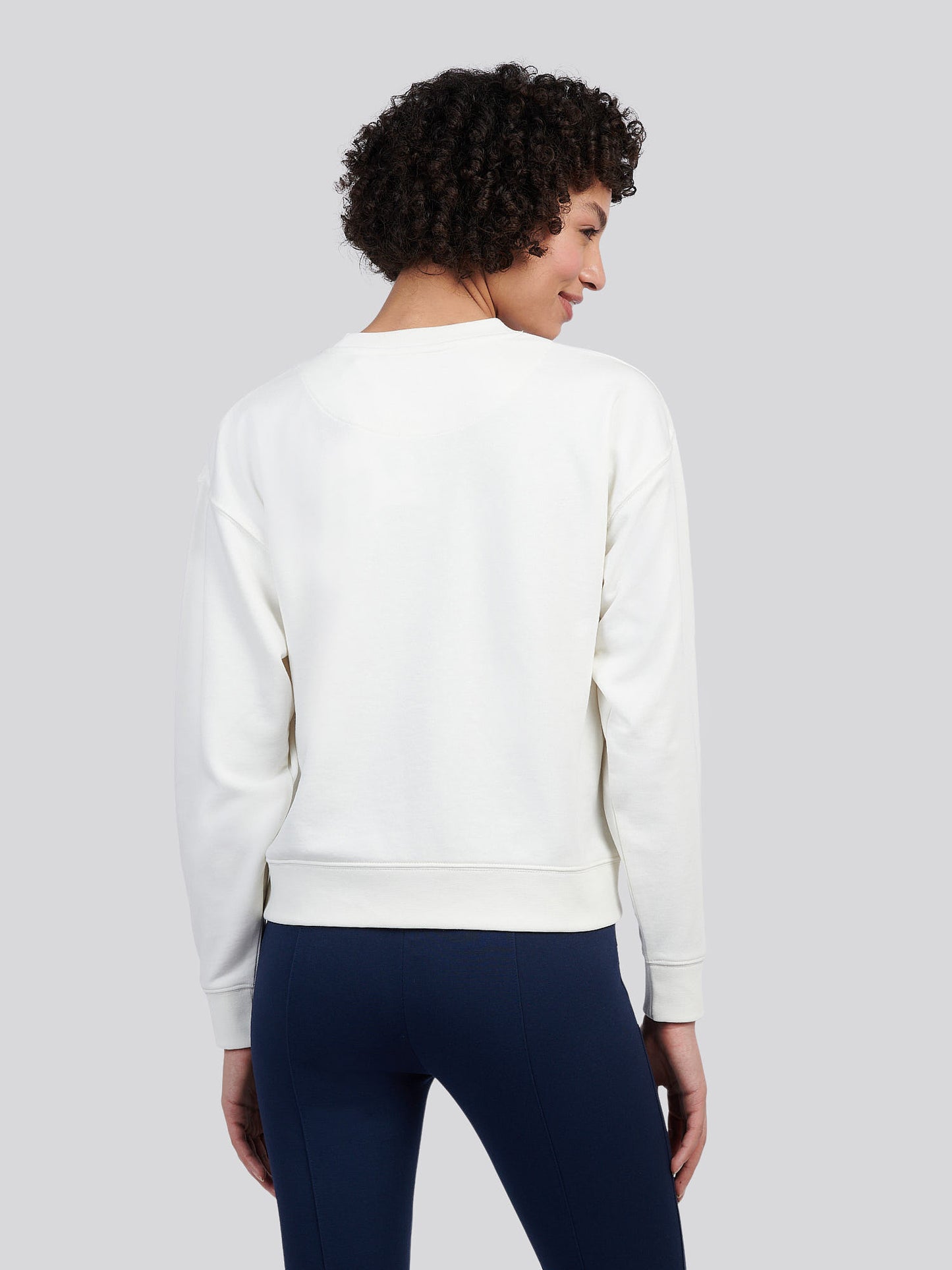 Womens Double Horsemen Crew Sweatshirt in Marshmallow