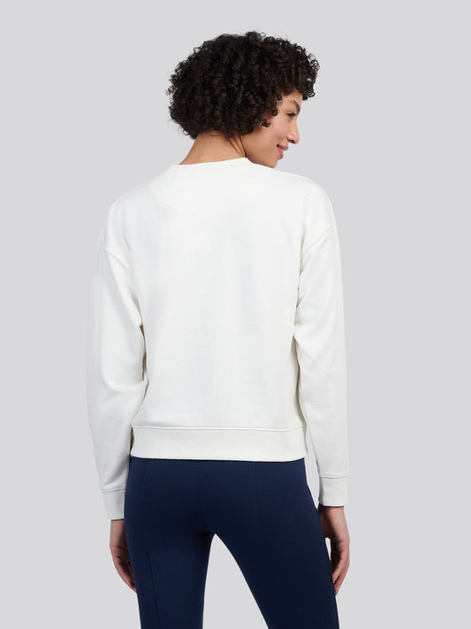 Womens Double Horsemen Crew Sweatshirt in Marshmallow