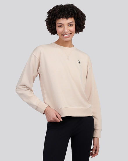 Womens Double Horsemen Crew Sweatshirt in Smoke Gray