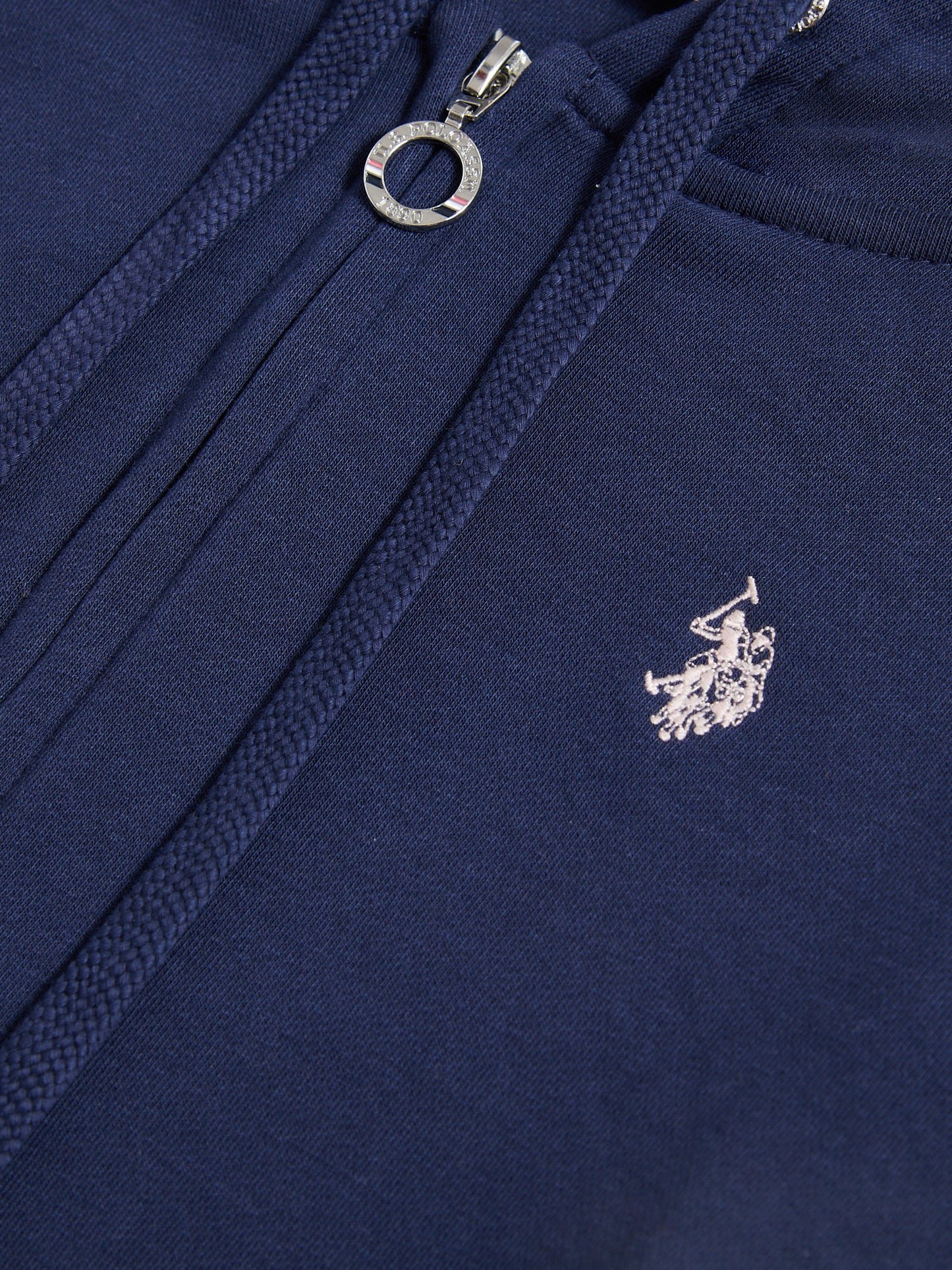 Womens Double Horsemen Zip Through Sweatshirt in Navy Iris