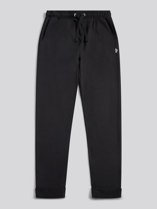 Womens Double Horsemen Roll Cuff Jogger in Black