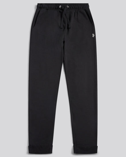 Womens Double Horsemen Roll Cuff Jogger in Black