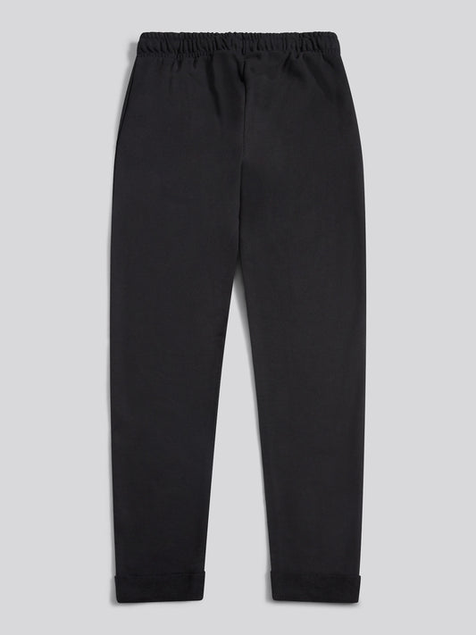 Womens Double Horsemen Roll Cuff Jogger in Black