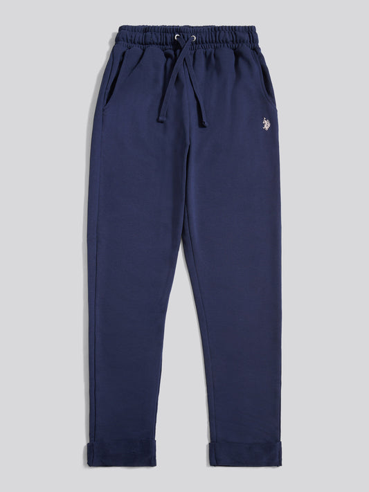 Womens Double Horsemen Roll Cuff Jogger in Navy Iris
