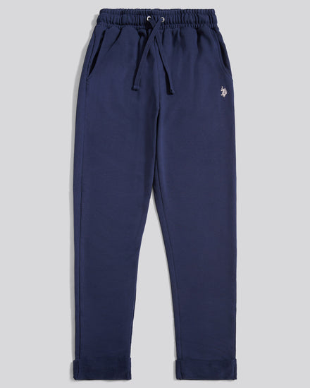 Womens Double Horsemen Roll Cuff Jogger in Navy Iris