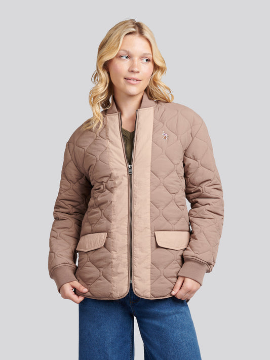 Womens Contrast Bomber Jacket in Leafless Tree